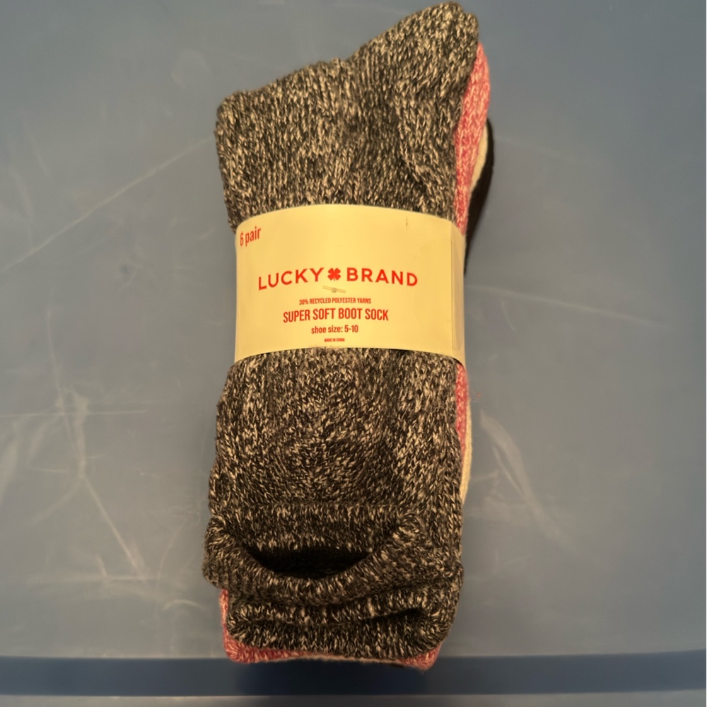 NWT Lucky Brand women’s boot sock 6 pack